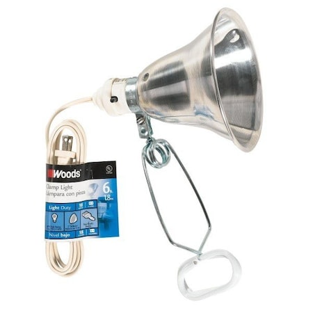 Southwire 160SW Incandescent Clamp Light w/5-1/2" Aluminum Reflector, 6Ft Cord 160